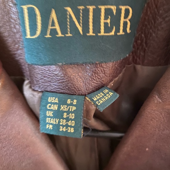 AUTHENTIC LEATHER BROWN DANIER FITTED BLAZER! - Picture 2 of 6